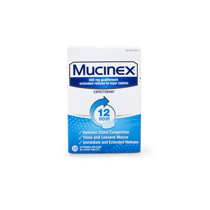Mucinex® Cold and Cough Relief 600 mg Strength Tablet 20 per Box (852697_BX)