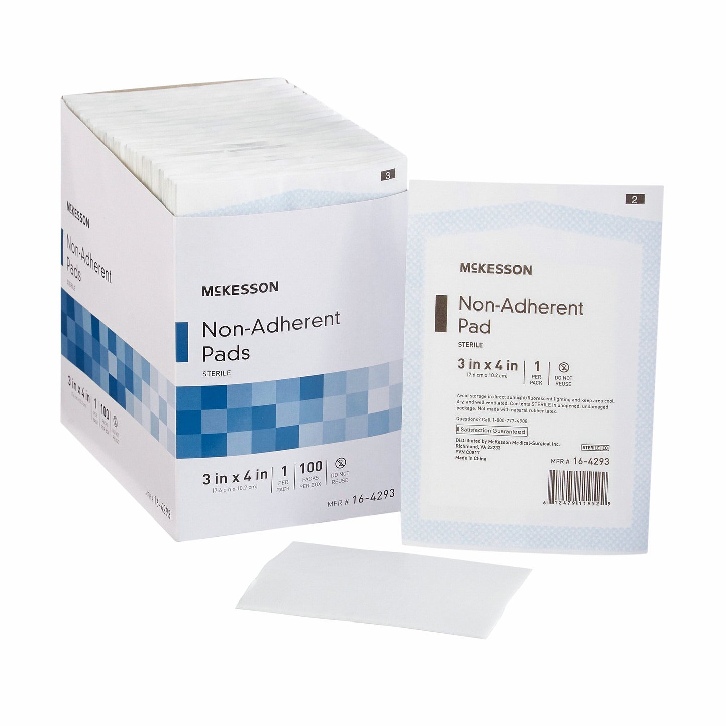 McKesson Non-Adherent Dressing 3 X 4 Inch Sterile 100 per Pack (373777_CS)