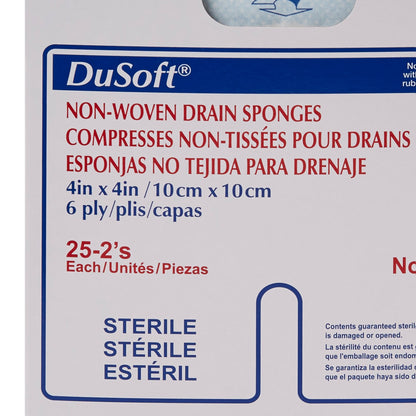 DuSoft® Drain Sponge 4 X 4 Inch 6-Ply Sterile 2 per Pack (645798_PK)