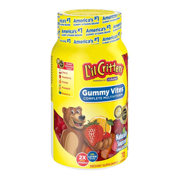 L'il Critters® Multivitamin Supplement Vitamin A / Ascorbic Acid / Vitamin D 2,100 IU - 400 IU - 20 mg Strength Gummy 70 per Bottle Assorted Fruit Flavor (830733_BT)