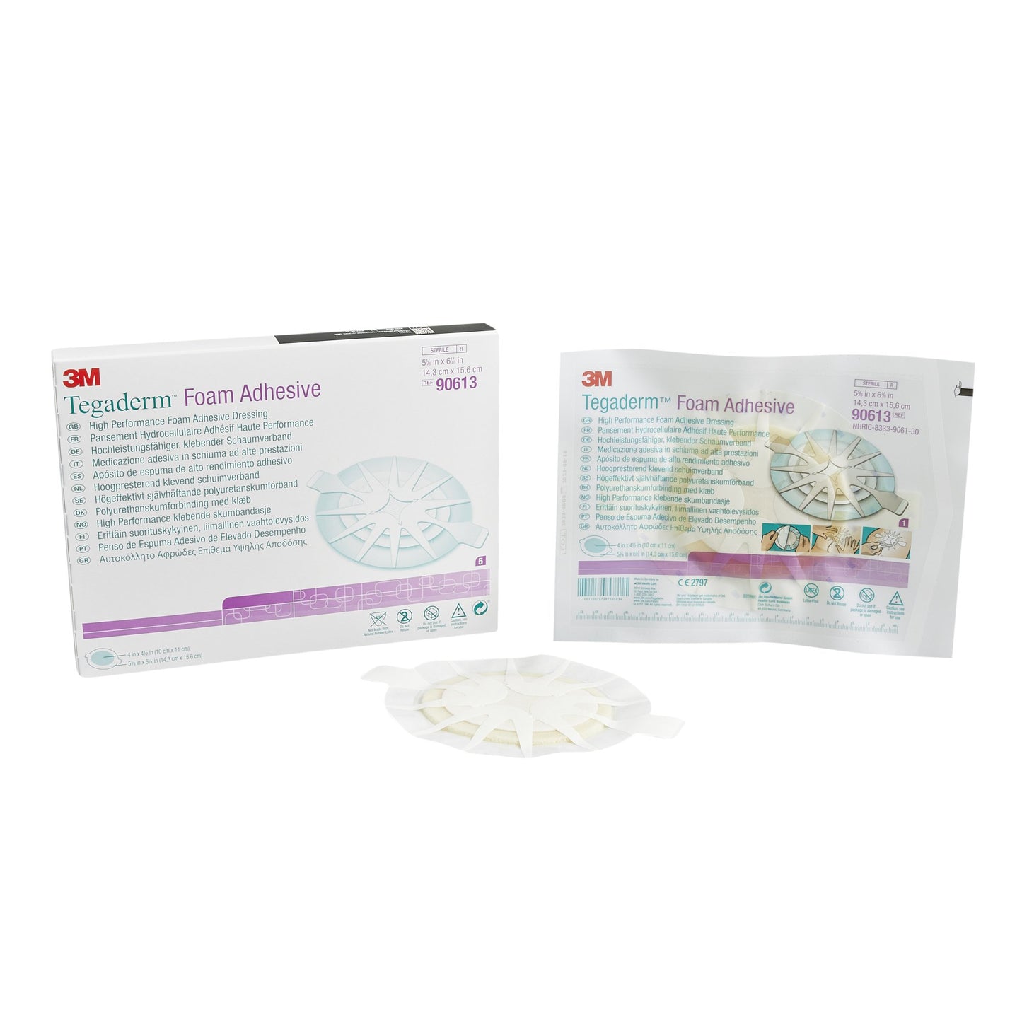 3M™ Tegaderm™ High Performance Foam Dressing 5-5/8 X 6-1/8 Inch With Border Film Backing Acrylic Adhesive Oval Sterile (479850_CS)