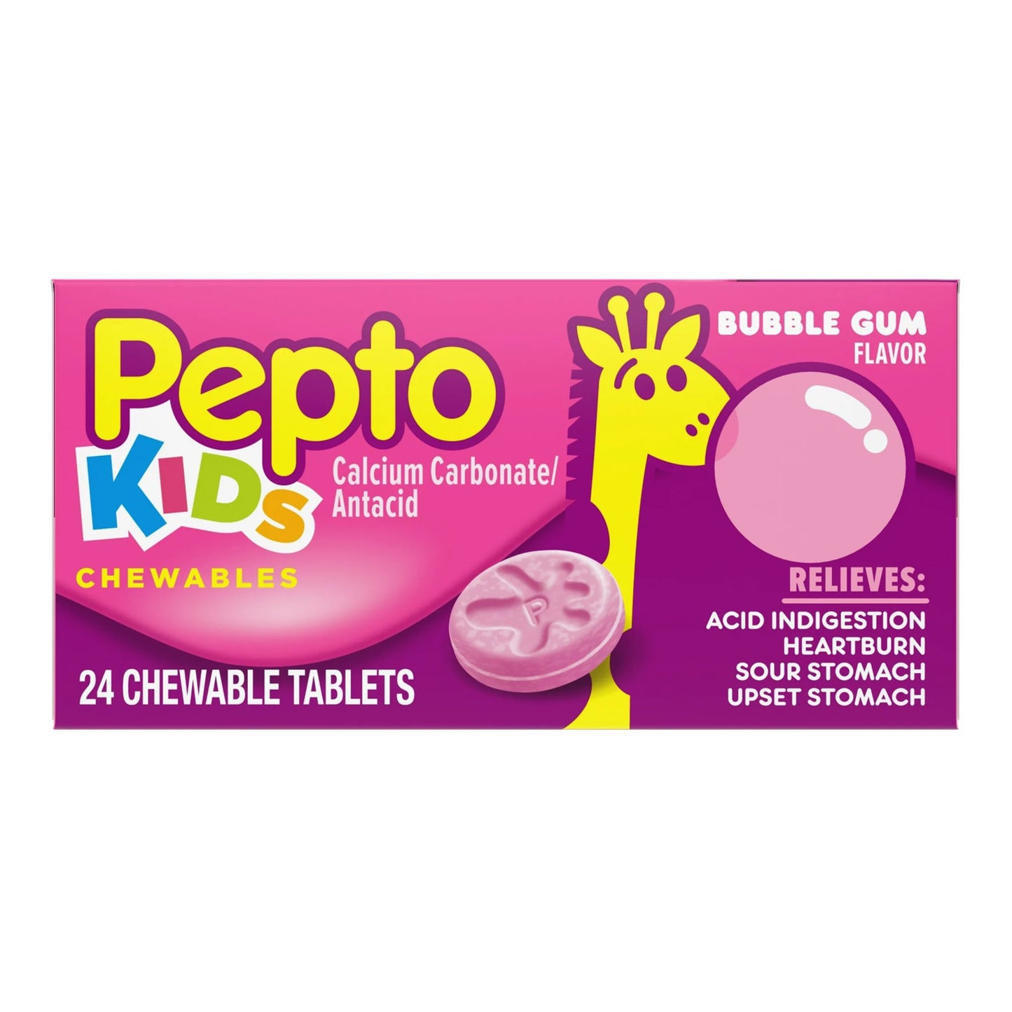 Children's Pepto® Antacid 400 mg Strength Chewable Tablet 24 per Box (783574_BX)