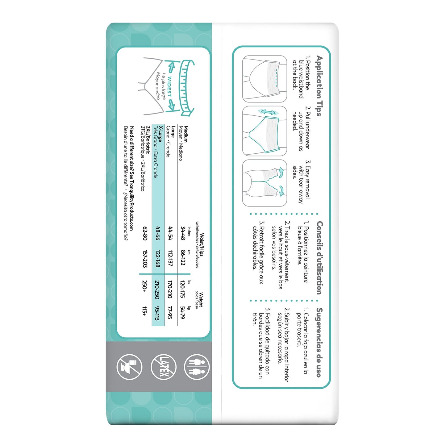 Tranquility® Essential Unisex Adult Absorbent Underwear Pull On with Tear Away Seams X-Large Disposable Heavy Absorbency (455913_BG)