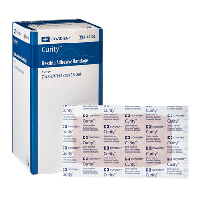 Curity™ Adhesive Strip 2 X 3-1/4 Inch Fabric Rectangle Tan Sterile (733744_CS)