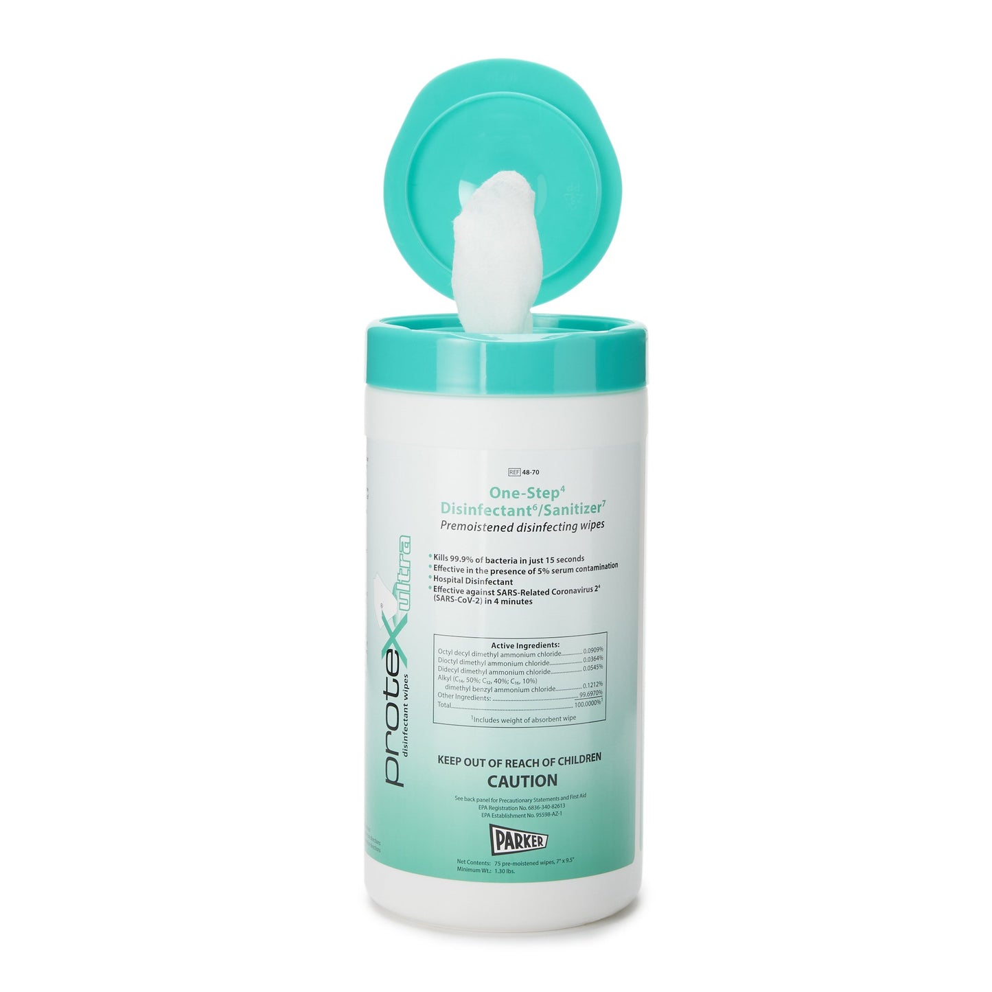 Protex™ Ultra Surface Disinfectant Cleaner Premoistened Broad Spectrum Manual Pull Wipe 75 Count Canister Lemon Scent NonSterile (1060017_CN)
