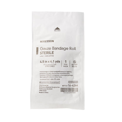 McKesson Fluff Bandage Roll 4-1/2 Inch X 4-1/10 Yard 6-Ply Sterile 1 per Pack (446051_RL)