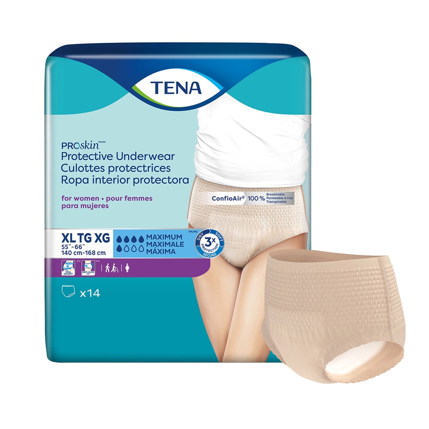 TENA® ProSkin™ Protective Female Adult Absorbent Underwear Pull On with Tear Away Seams X-Large Disposable Moderate Absorbency (1135409_CS)