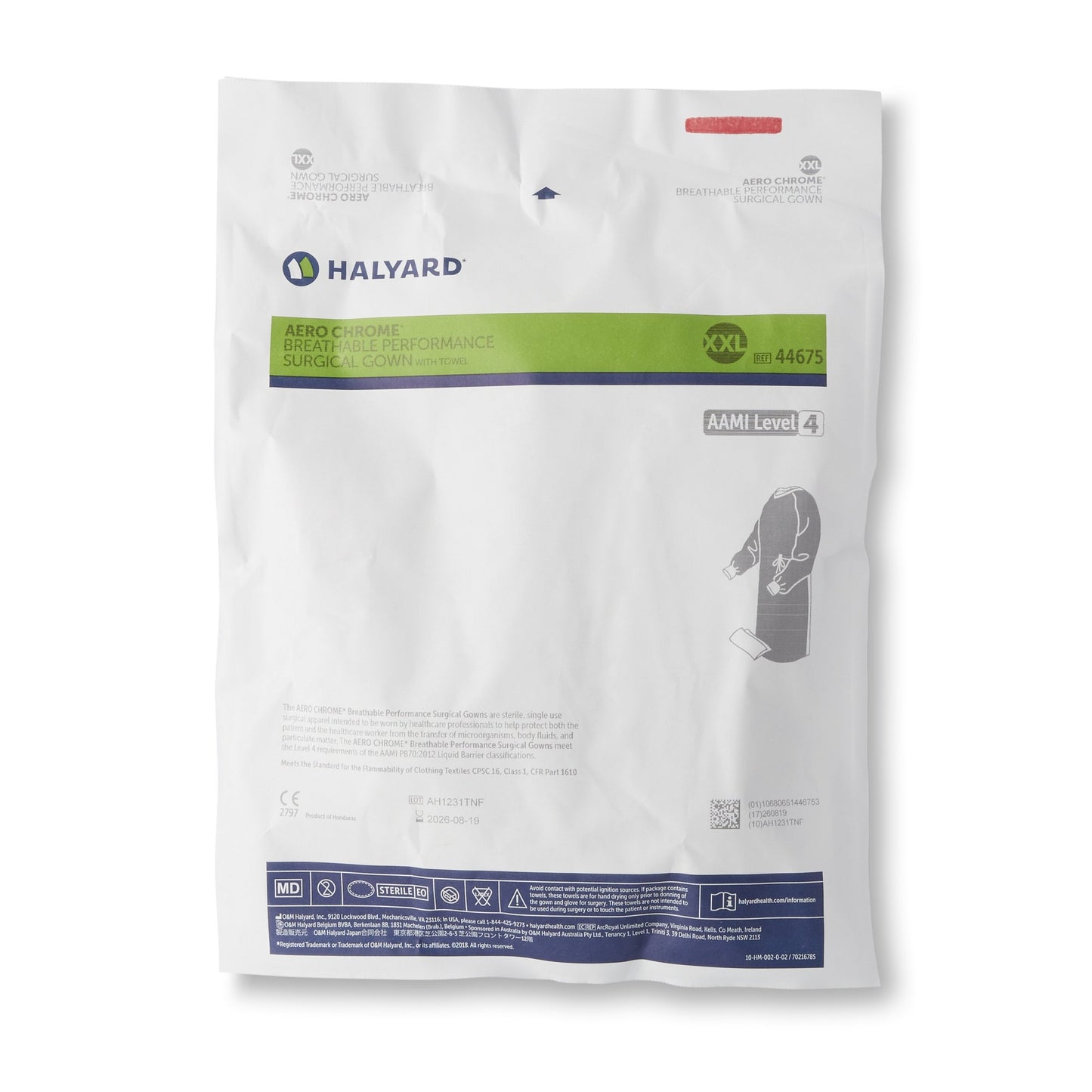 Aero Chrome Surgical Gown with Towel 2X-Large Silver Sterile AAMI Level 4 Disposable (1059356_CS)