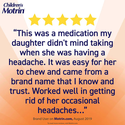Motrin® Children's Pain Relief 100 mg Strength Ibuprofen Chewable Tablet 24 Per Bottle (1218802_BT)