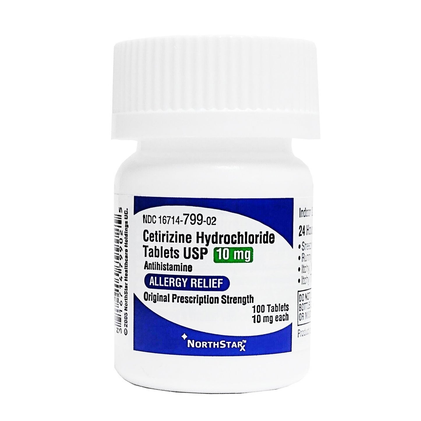 NorthStar Cetirizine HCl 10 mg Tablet 100 Tablets (1116433_BT)