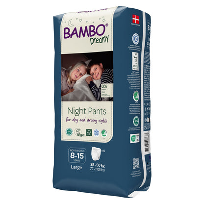 Bambo® Dreamy Night Pant Unisex Youth Training Pants Pull On with Tear Away Seams Size 8 to 15 Years Disposable Heavy Absorbency (1255465_PK)