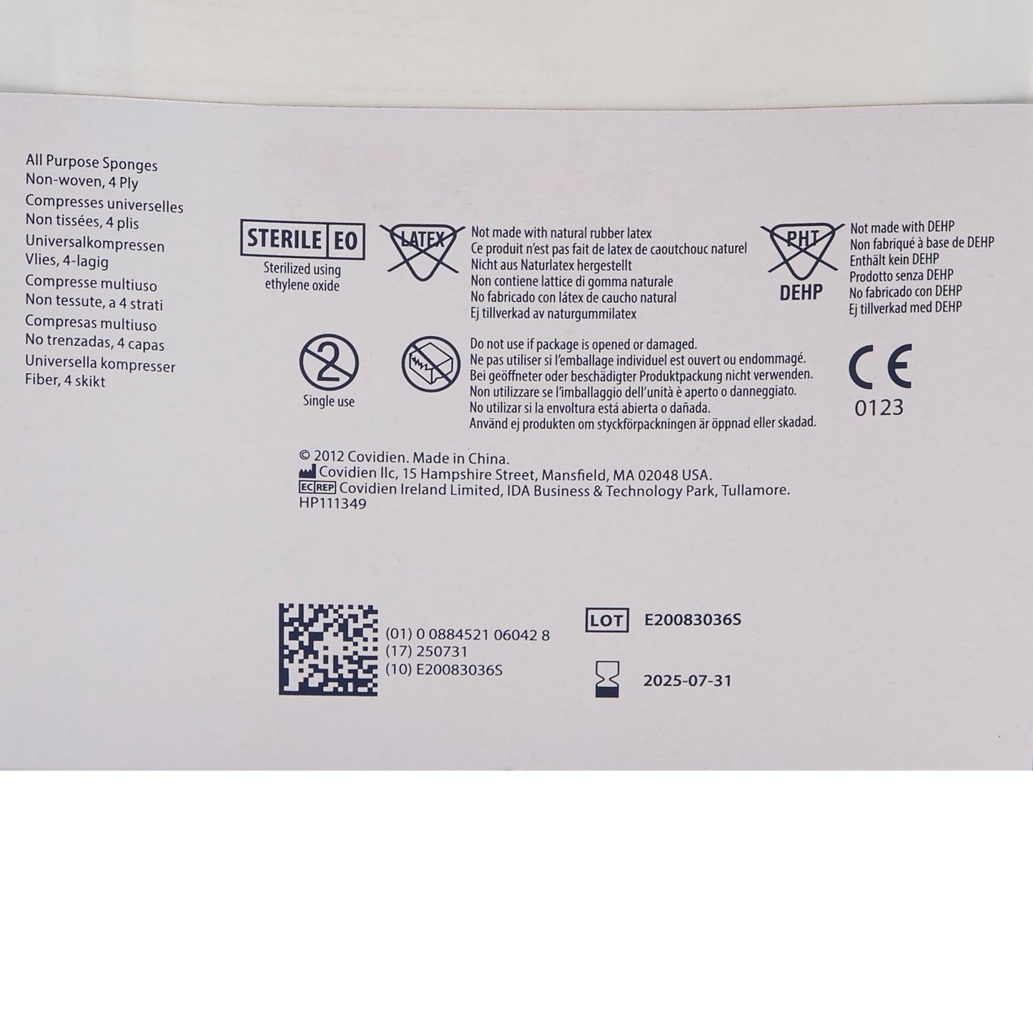 Curity™ Nonwoven Sponge 4 X 4 Inch 4-Ply Sterile 2 per Pack (401590_TR)