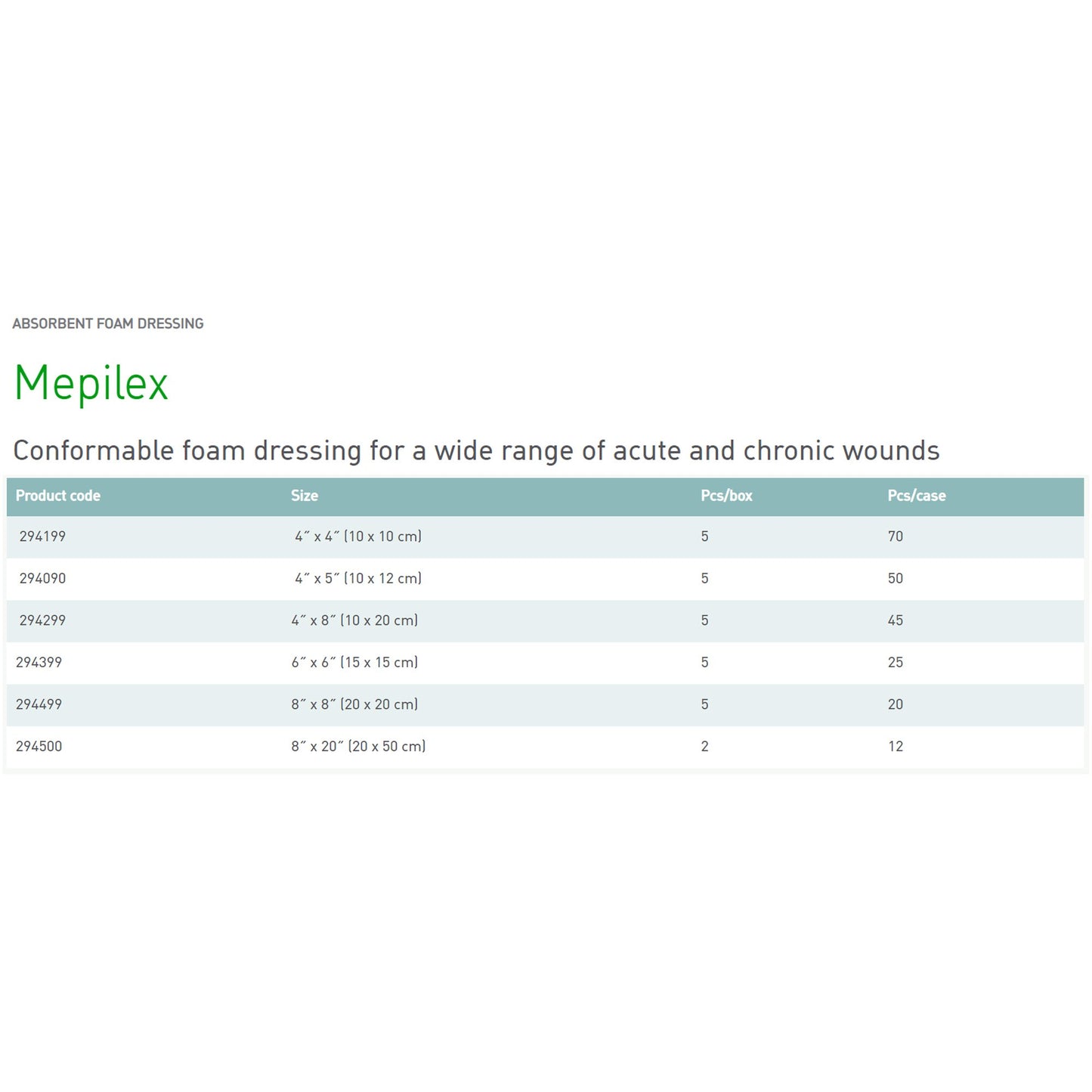 Mepilex® Foam Dressing 4 X 4 Inch Without Border Film Backing Silicone Adhesive Square Sterile (712209_BX)