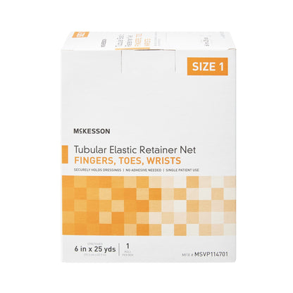McKesson Elastic Net Retainer Dressing Tubular Elastic 6 Inch X 25 Yard (15.2 cm x 22.9 m) Size 1 White Finger / Toe / Wrist NonSterile (1113345_CS)