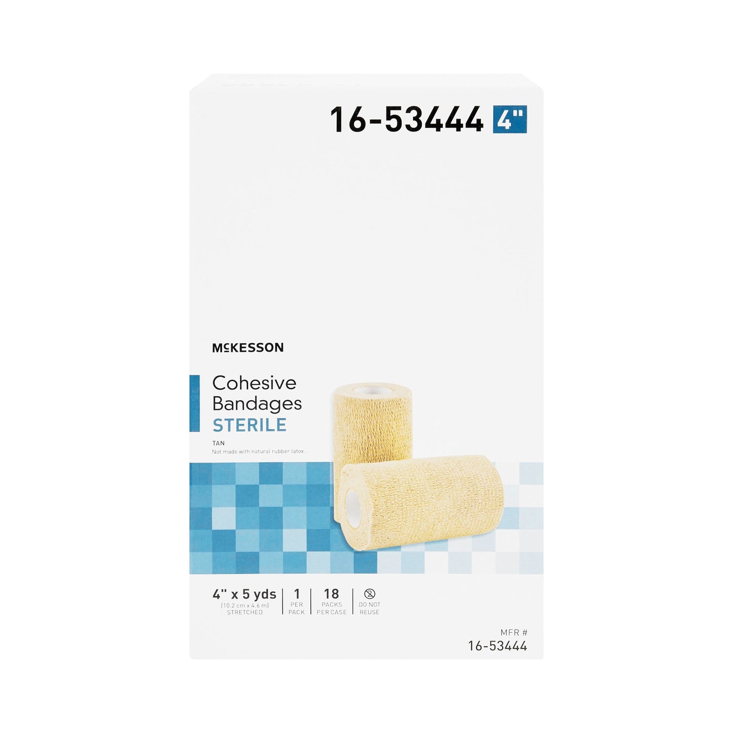 McKesson Cohesive Bandage 4 Inch X 5 Yard Self-Adherent Closure Tan Sterile Standard Compression (520553_CS)