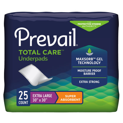 Prevail® Total Care™ Disposable Underpad 30 X 30 Inch Polyester Heavy Absorbency (1206476_BG)