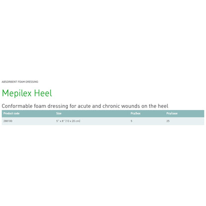 Mepilex® Heel Foam Dressing 5 X 8 Inch Without Border Film Backing Silicone Adhesive Heel Sterile (563851_EA)