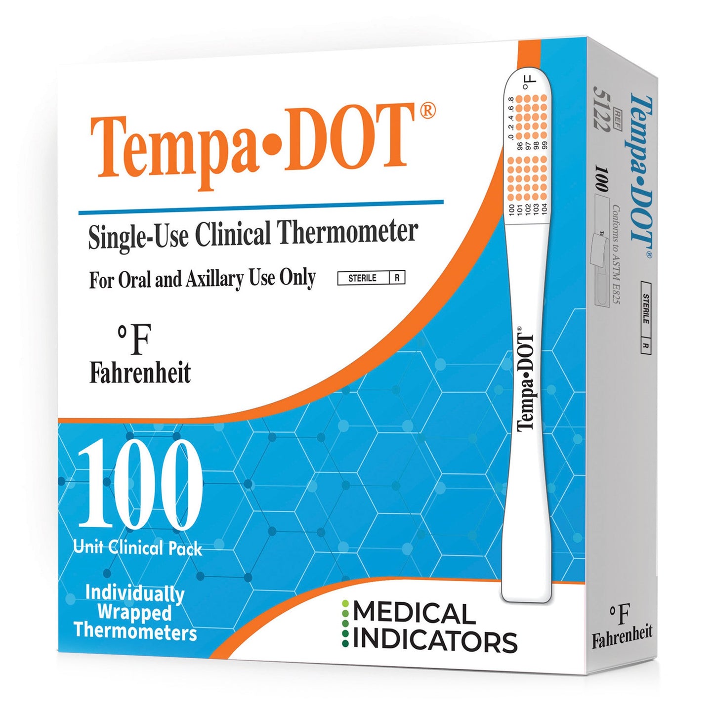 Tempa·DOT™ Disposable Oral Thermometer 99 to 104 °F Color Dots Display (144485_BX)