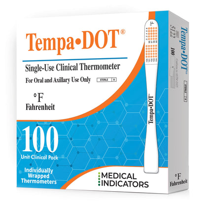 Tempa·DOT™ Disposable Oral Thermometer 99 to 104 °F Color Dots Display (144485_BX)