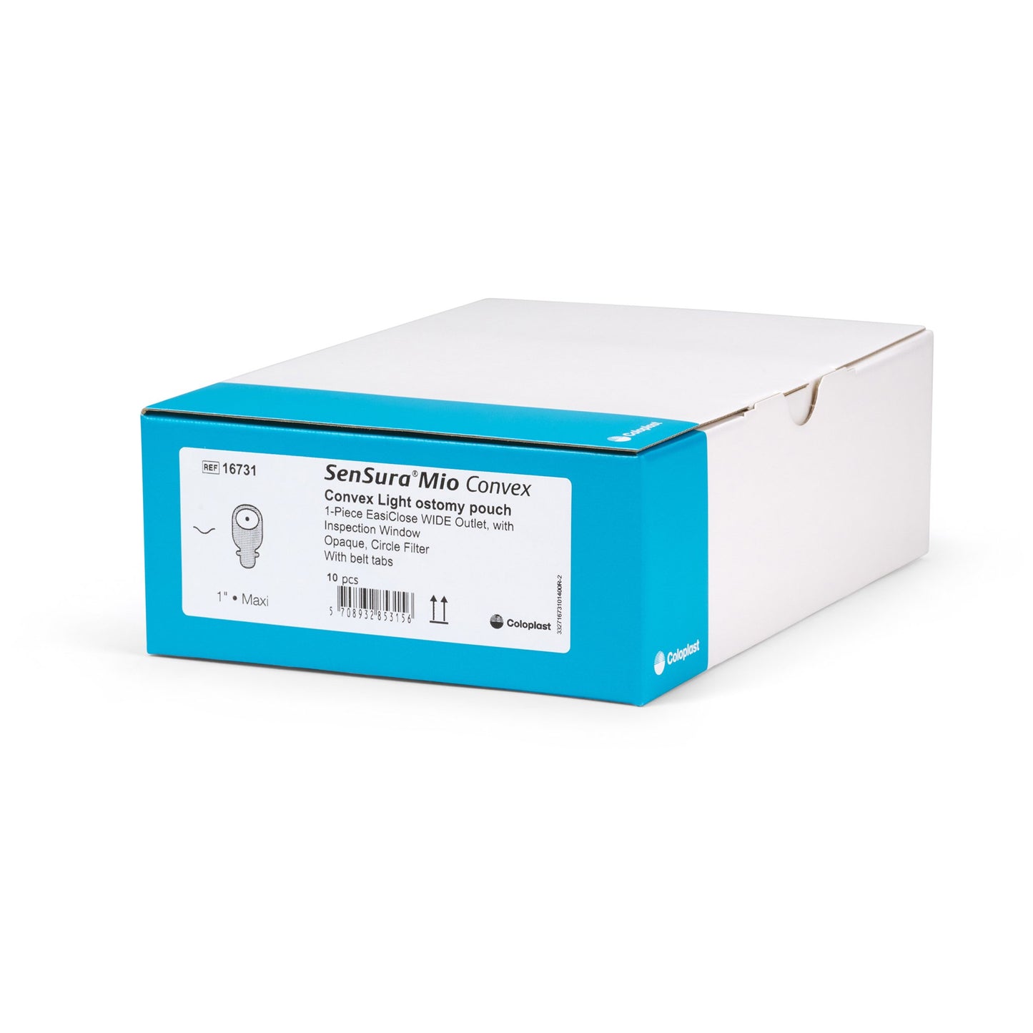 SenSura® Mio Convex Ostomy Pouch One-Piece System 11 Inch Length, Maxi Convex Light, Pre-Cut 1 Inch Stoma Drainable (1003786_BX)