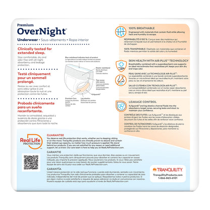 Tranquility® Premium OverNight™ Unisex Adult Absorbent Underwear Pull On with Tear Away Seams 3X-Large Disposable Heavy Absorbency (1252478_BG)