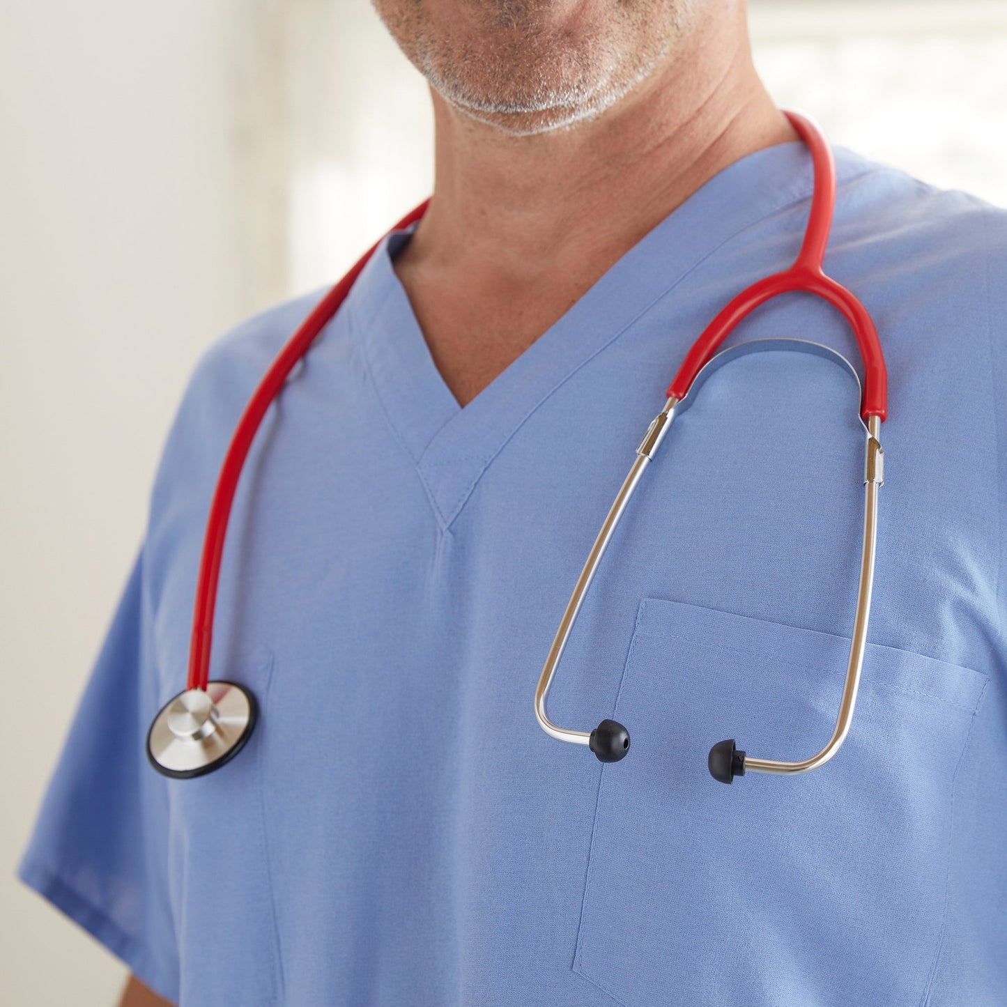 McKesson General Exam Stethoscope Red 1-Tube 21 Inch Tube Single Sided Chestpiece (363739_EA)