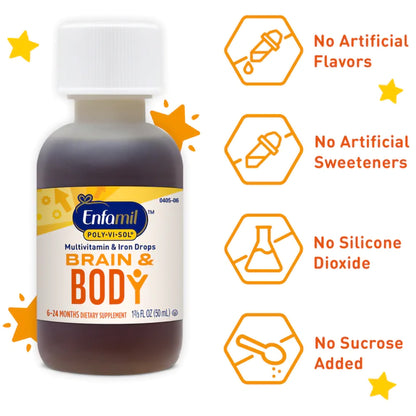 Poly·Vi·Sol® with Iron Pediatric Multivitamin Supplement Vitamin A 1,500 IU Strength Oral Drops 1.67 oz. (793519_EA)