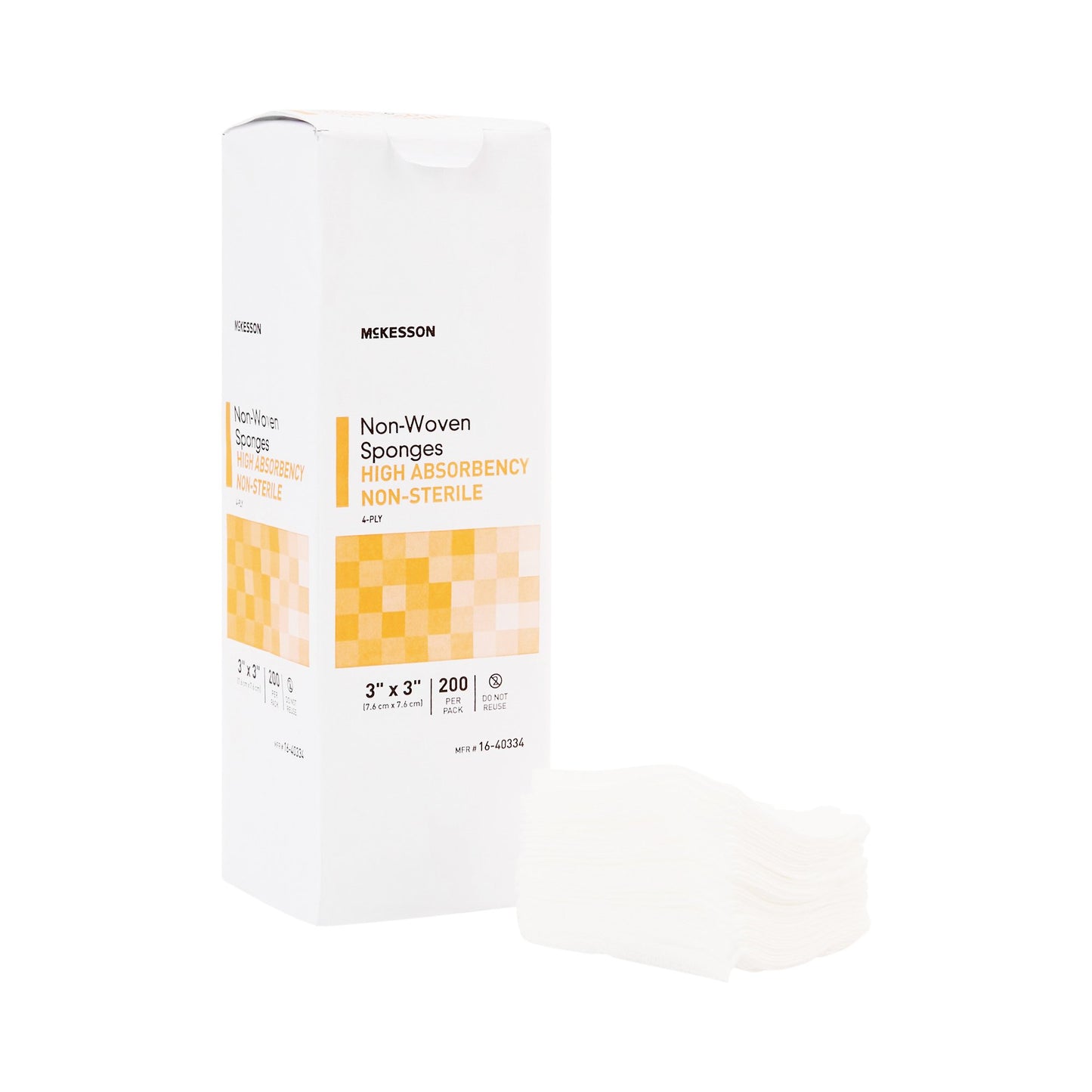 McKesson Nonwoven Sponge 3 X 3 Inch 4-Ply NonSterile 200 per Pack (482413_CS)