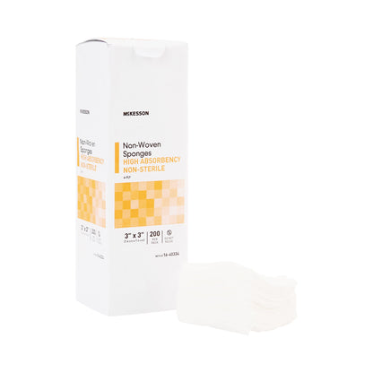 McKesson Nonwoven Sponge 3 X 3 Inch 4-Ply NonSterile 200 per Pack (482413_CS)