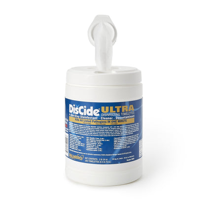 DisCide® Ultra Surface Disinfectant Cleaner Premoistened Quaternary Based Manual Pull Wipe 160 Count Canister Herbal Scent NonSterile (1159346_CN)