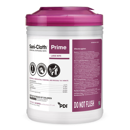 Sani-Cloth® Prime Surface Disinfectant Cleaner Premoistened Germicidal Manual Pull Wipe 160 Count Canister Alcohol Scent NonSterile (1063956_CS)