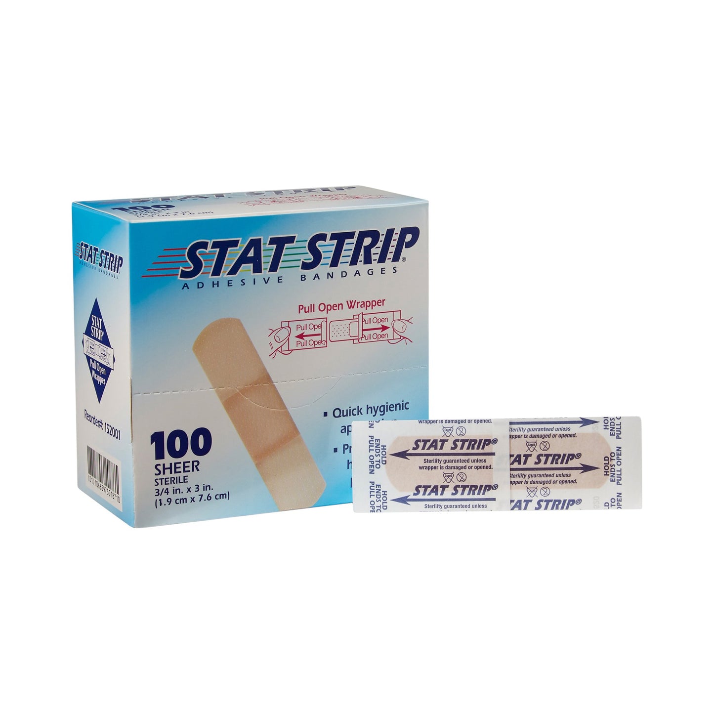 American® White Cross Stat Strip® Adhesive Strip 3/4 X 3 Inch Plastic Rectangle Tan Sterile (184495_BX)