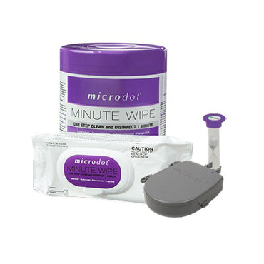 microdot® Minute Wipe Surface Disinfectant Cleaner Premoistened Alcohol Based Manual Pull Wipe 60 Count Soft Pack Alcohol Scent NonSterile (1125755_PK)