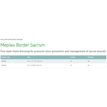 Mepilex® Border Sacrum Foam Dressing 6-1/3 X 7-9/10 Inch With Border Film Backing Silicone Adhesive Sacral Sterile (1069315_CS)
