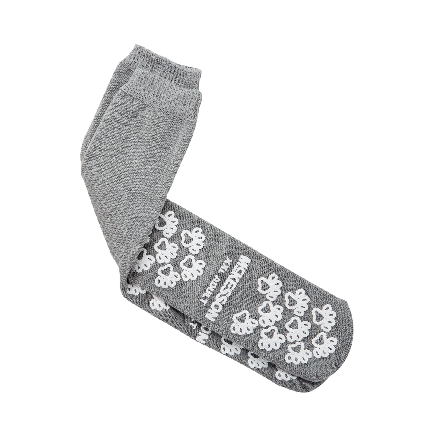 McKesson Terries™ Slipper Socks Unisex Adult 2X-Large Single Tread Single Patient Use Gray (504733_CS)