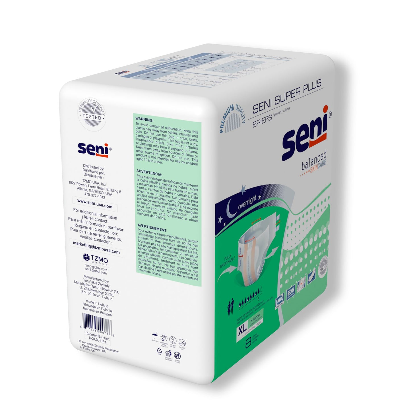 Seni® Super Plus Unisex Adult Incontinence Brief X-Large Disposable Heavy Absorbency (1163830_PK)