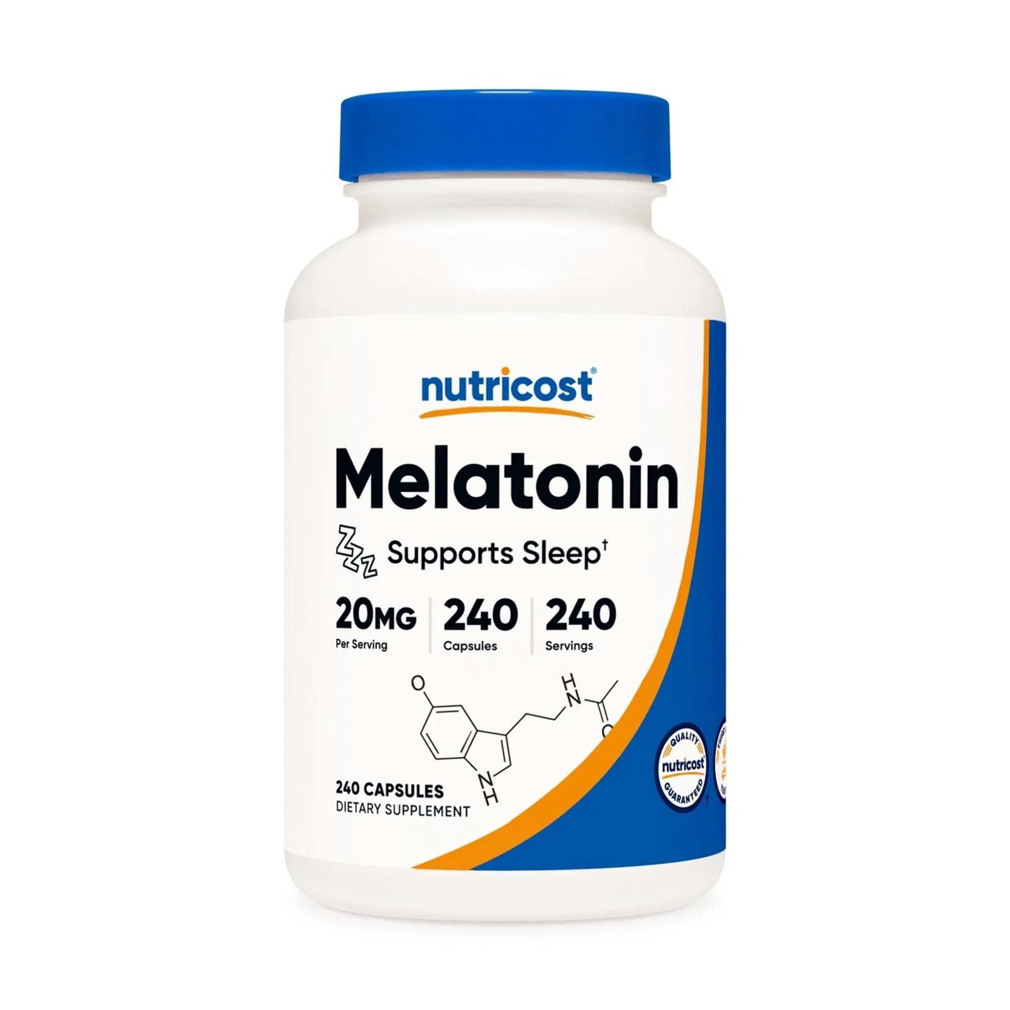 nutricost® Dietary Supplement Melatonin 20 mg Strength Capsule 240 Per Bottle (1270276_BT)