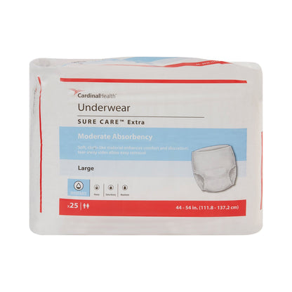 Sure Care™ Extra Unisex Adult Absorbent Underwear Pull On with Tear Away Seams Large Disposable Moderate Absorbency (814881_BG)