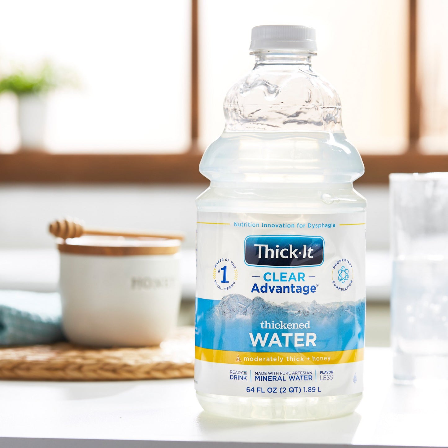 Thick-It® Clear Advantage® Thickened Water 64 oz. Bottle Unflavored Liquid IDDSI Level 3 Moderately Thick/Liquidized (742226_CS)