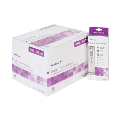 McKesson Digital Stick Thermometer Oral / Rectal / Axillary Probe Handheld (491097_EA)