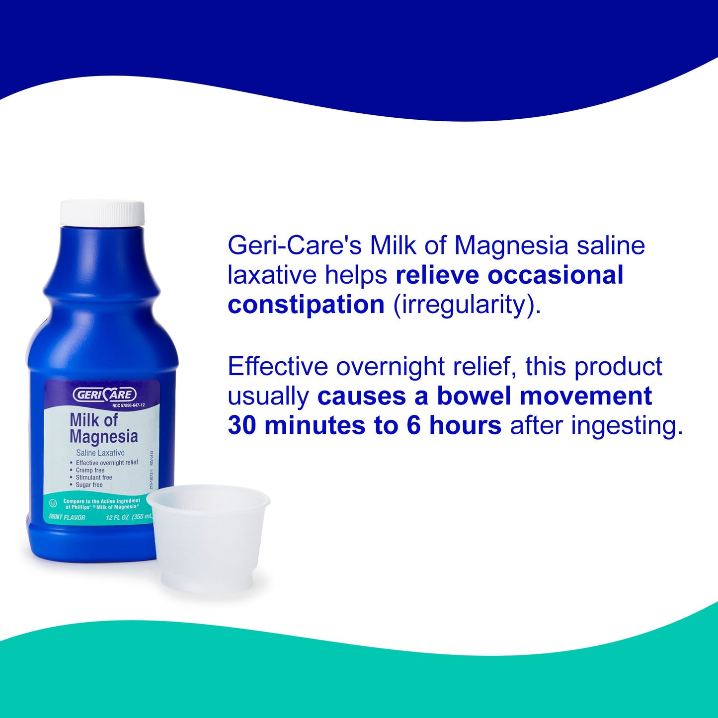 Milk of Magnesia Laxative Mint Flavor Liquid 12 oz. Magnesium Hydroxide (864441_CS)