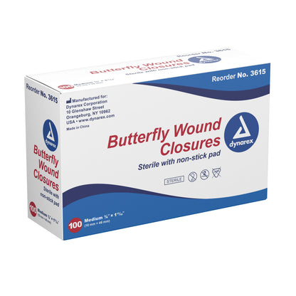 Secure Strip™ Skin Closure Strip 3/8 X 1-13/16 Inch Plastic Butterfly Closure White (747212_CS)