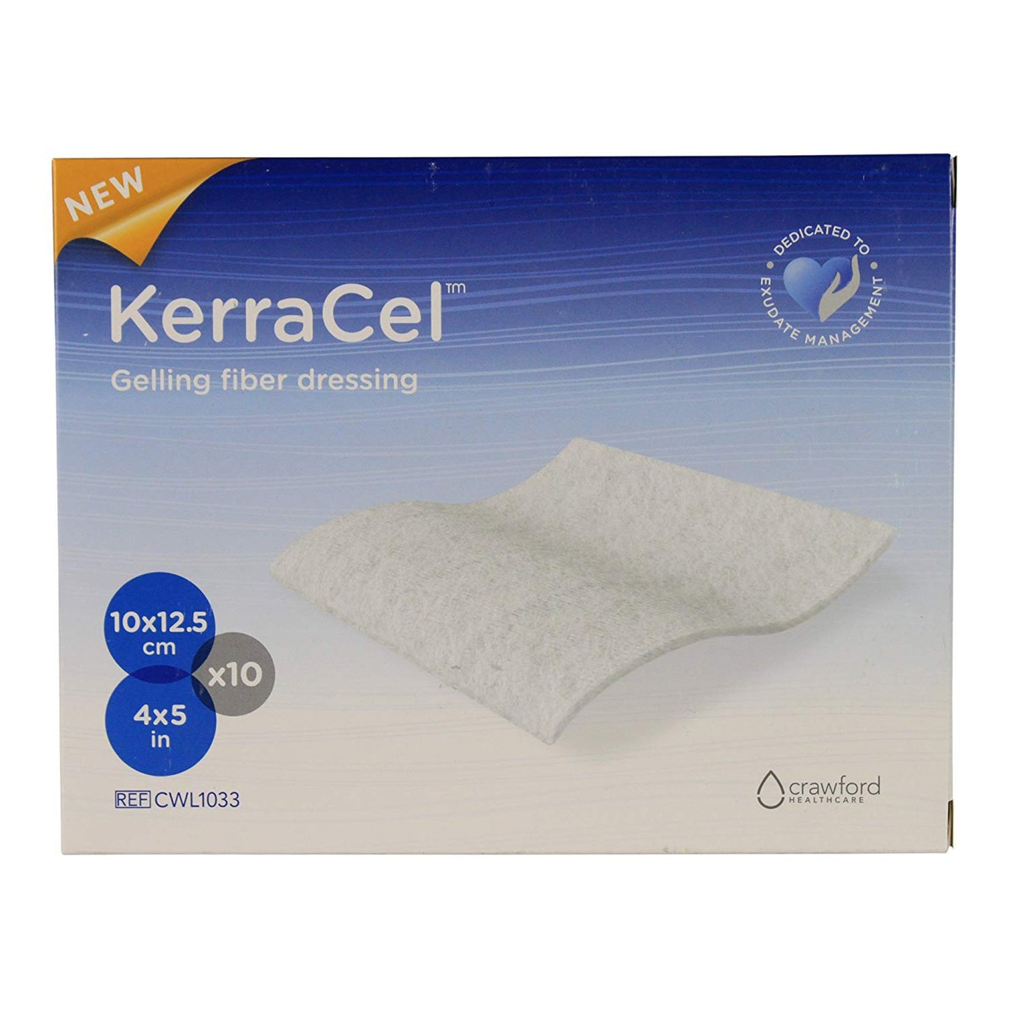 KerraCel™ Gelling Fiber Wound Dressing 4 X 5 Inch Rectangle Sterile (1189370_EA)