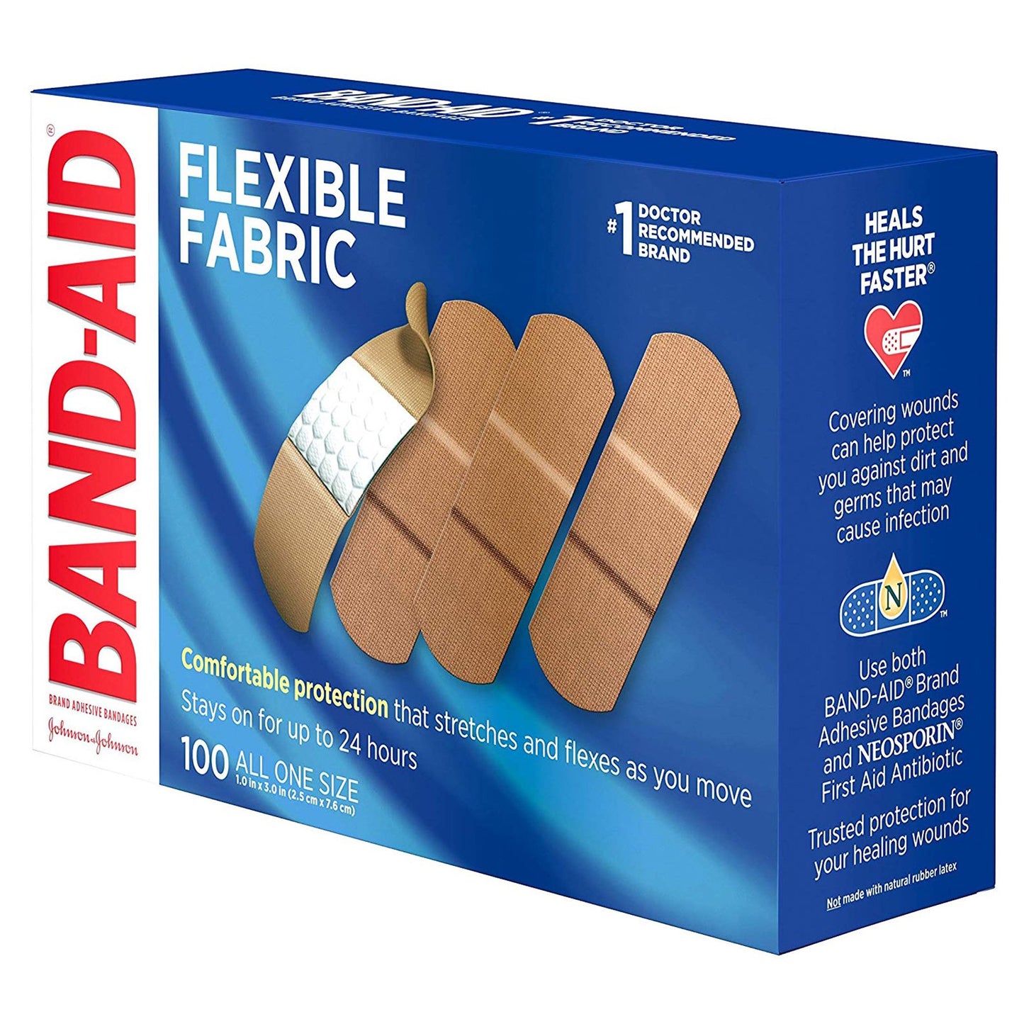 Band-Aid® Adhesive Strip 1 X 3 Inch Fabric Rectangle Tan Sterile (115847_EA)