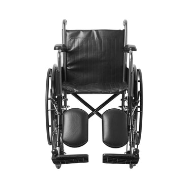 McKesson Wheelchair Dual Axle Full Length Arm Swing-Away Elevating Legrest Black Upholstery 18 Inch Seat Width Adult 300 lbs. Weight Capacity (1065275_EA)
