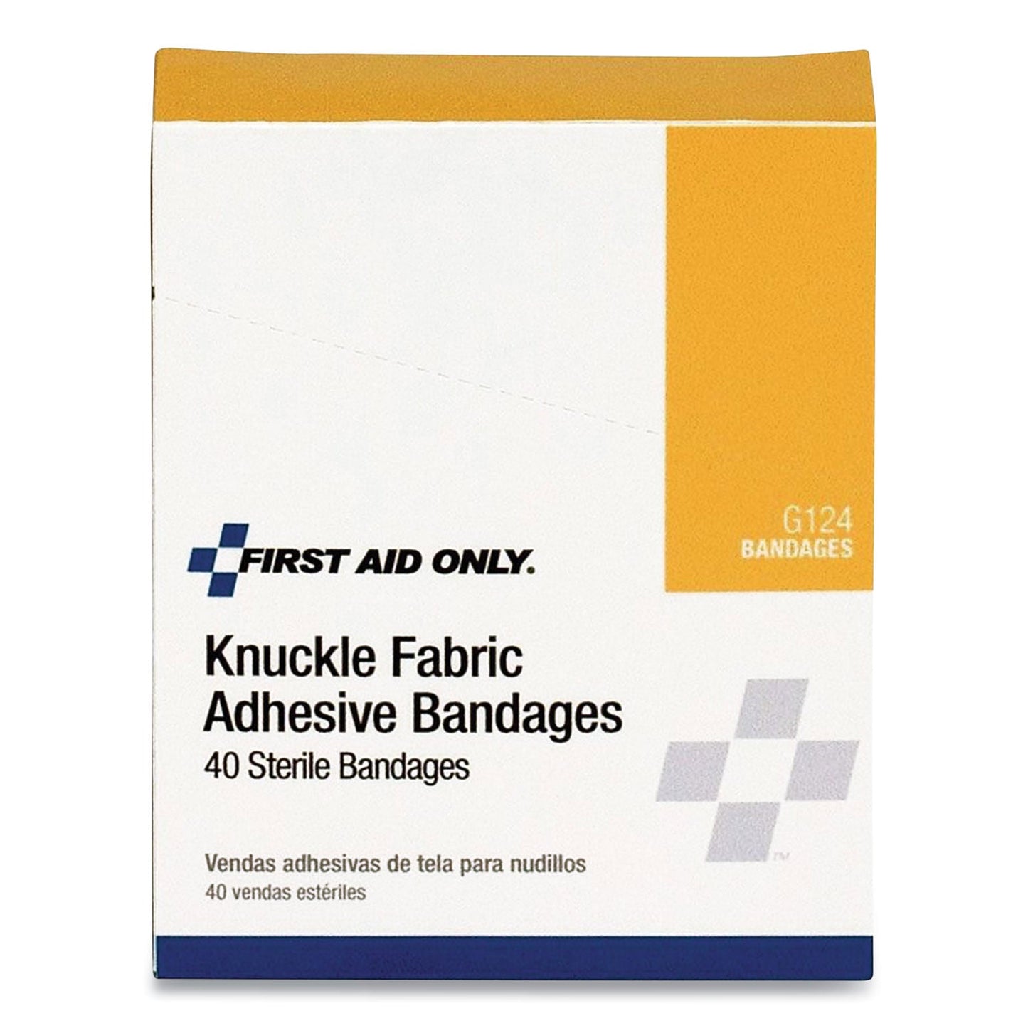 First Aid Only Fabric Bandages, Four-Wing Knuckle, 2.5 x 3.25, 40/Box (FAOG124)