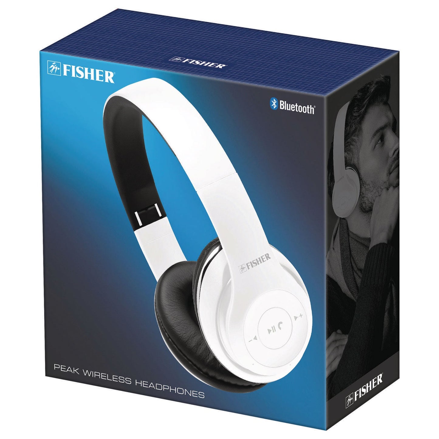 Fisher Peak Wireless Headphones, White (MIGFBHP382W)