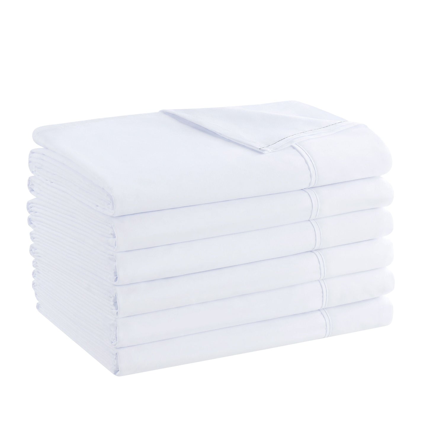 Host & Home Microfiber Flat Sheet Queen White (6/Pack) (P-MFS-90110)