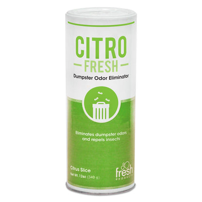 Fresh Products Citro Fresh Dumpster Odor Eliminator, Citronella, 12 oz Canister, 12/Carton (FRSCITRO12)
