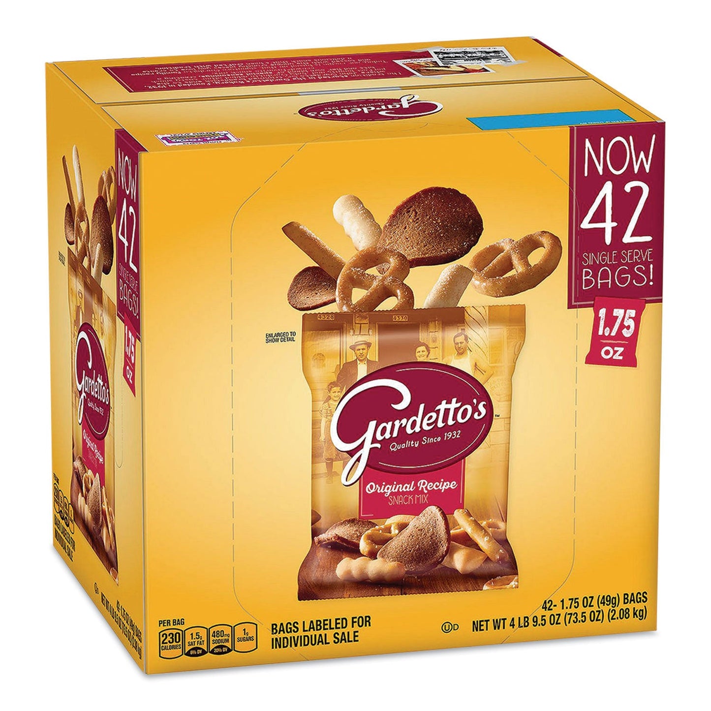 Gardetto's Club Mix, Zesty Original, 1.75 oz Packet, 42/Carton (GNM49448)